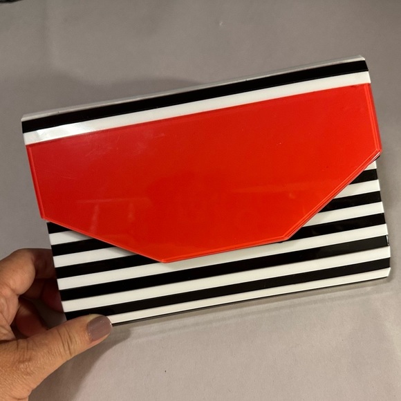 Funky Junque's Square Box Clutch Chain Strap Crossbody Purse Evening Handbag Bag - Picture 6 of 6